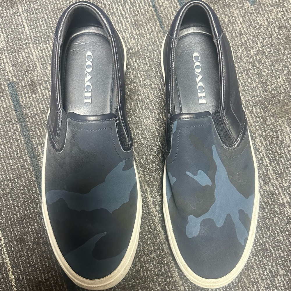 Coach Men's Camouflage Navy Slip-Ons